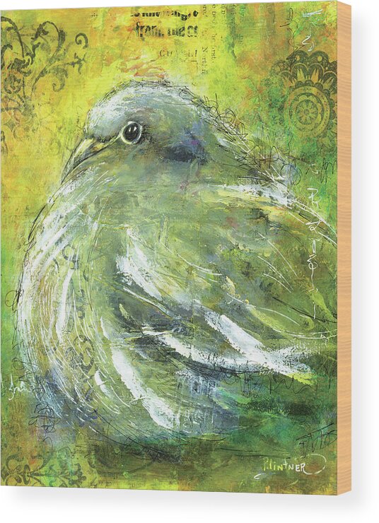 Mourning Dove Wood Print featuring the painting Mourning Dove Fat Bird by Patricia Lintner