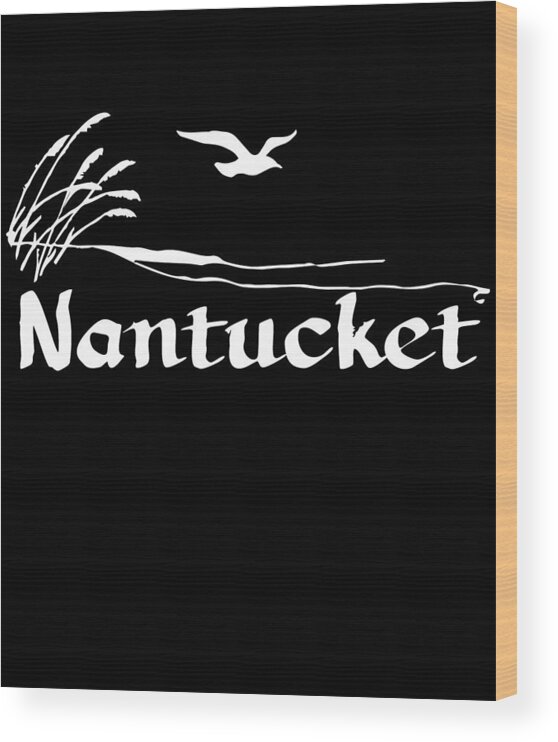 Funny Wood Print featuring the digital art Nantucket by Flippin Sweet Gear