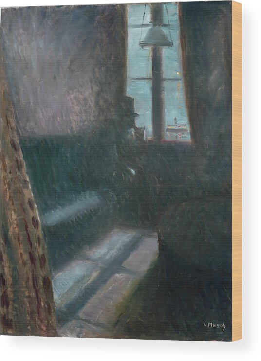 Edvard Munch Wood Print featuring the painting Night in St. Cloud by O Vaering by Edvard Munch