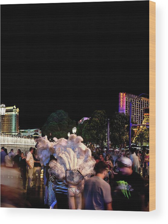 Las Vegas Skyline Wood Print featuring the photograph Night On The Town Triptych_2 by Az Jackson