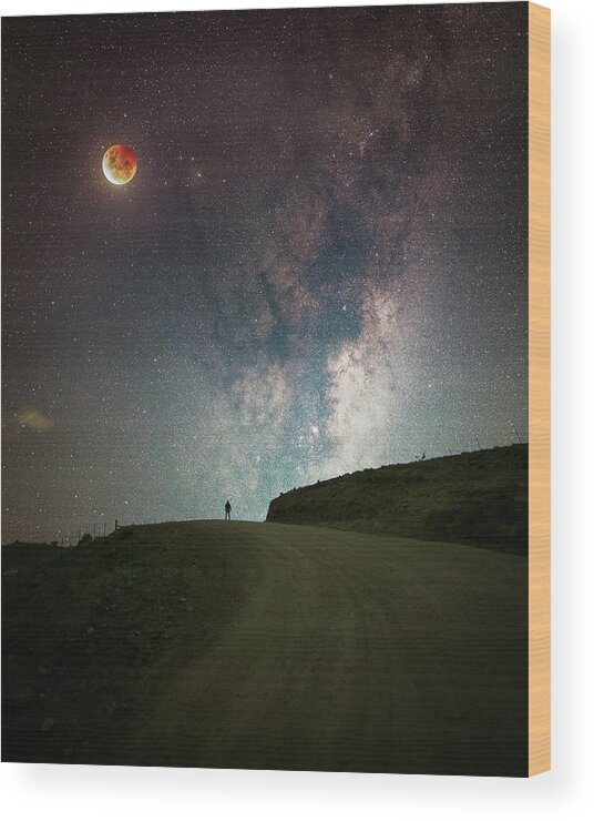 Milky Way Wood Print featuring the photograph Nightscaper by Ari Rex