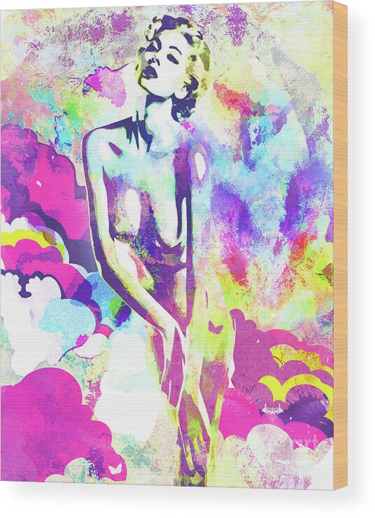 Paint Wood Print featuring the mixed media Nostalgic Seduction II - Sensuality by Chris Andruskiewicz