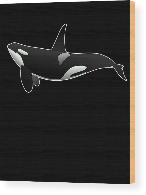 Ocean Wood Print featuring the digital art Orca Killer Whale by Flippin Sweet Gear