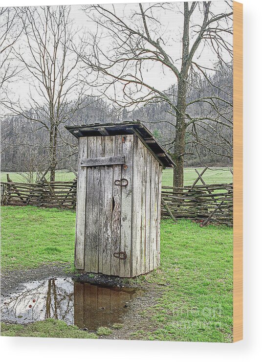 Outhouse Wood Print featuring the photograph Outhouse, Great Smokey Mountains, Kentucky by Don Schimmel