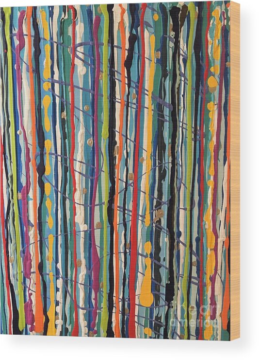 Abstracts Wood Print featuring the painting Paint Splash by Debora Sanders