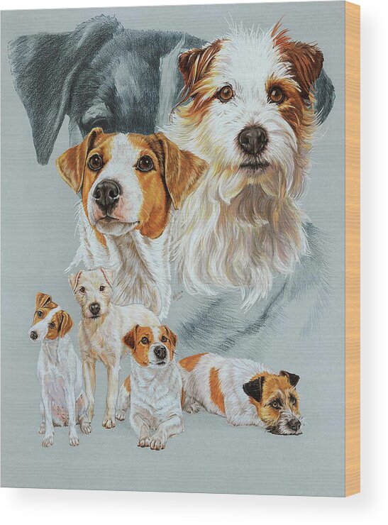 Terrier Group Wood Print featuring the mixed media Parsons Jack Russell Revamp by Barbara Keith