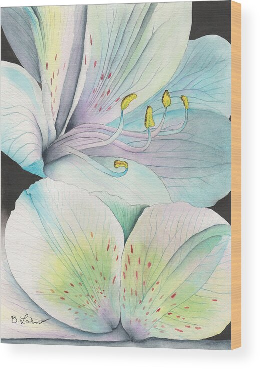 Pastel Floral Wood Print featuring the painting Pastel Beauty by Bob Labno