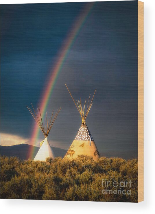 Taos Wood Print featuring the photograph Peace from the Land of Enchantment by Elijah Rael