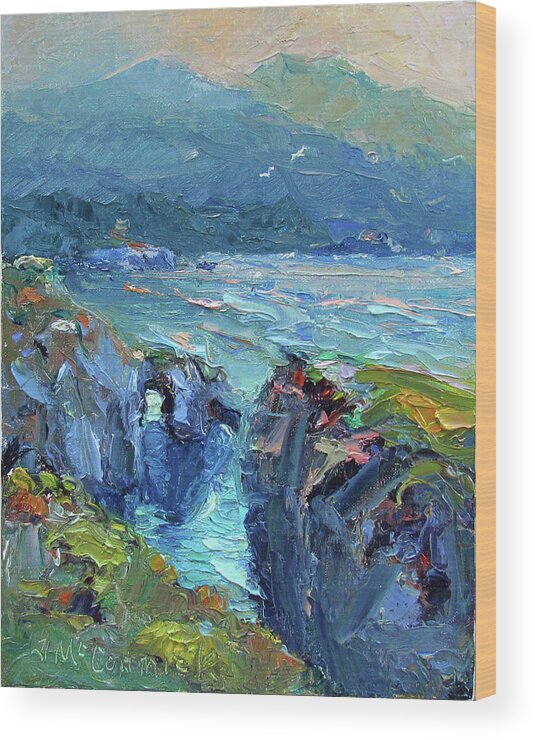 Point Lobos Wood Print featuring the painting Point Lobos by John McCormick