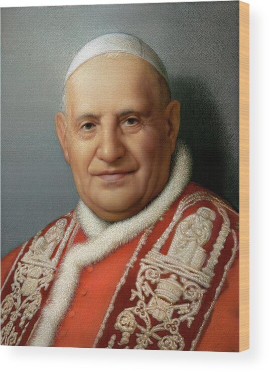 Christian Art Wood Print featuring the painting Pope John XXIII by Kurt Wenner