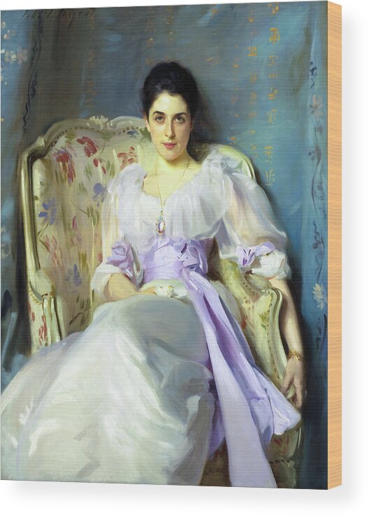 John Singer Sargent Wood Print featuring the painting Portrait of Lady Agnew of Lochnaw, 1892 by John Singer Sargent