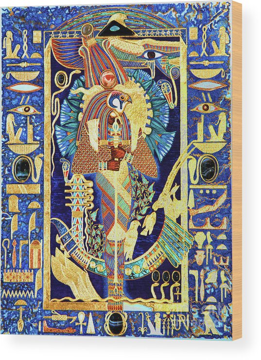 Ptah Wood Print featuring the mixed media Ptah-Sokar-Ausir Lord of the Secret Shrine by Ptahmassu Nofra-Uaa