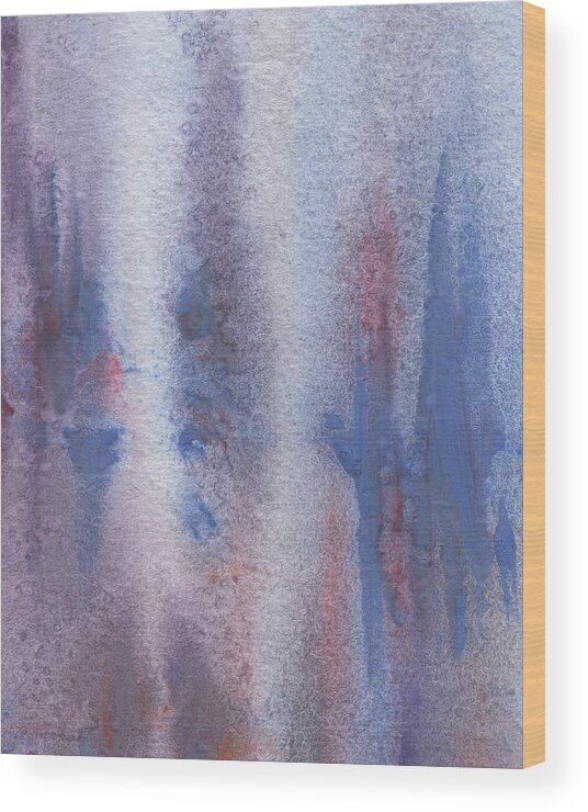 Mist Wood Print featuring the painting Purple Foggy Mist Abstract Watercolor III by Irina Sztukowski
