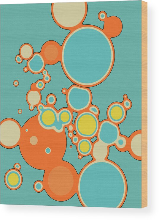 Psychedelic Abstract Wood Print featuring the digital art Reaction 5.3 by Jazzberry Blue