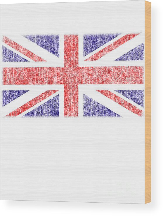 Funny Wood Print featuring the digital art Retro UK Union Jack Flag by Flippin Sweet Gear