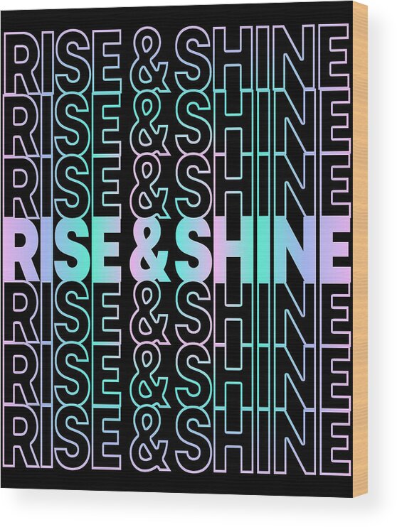 Cool Wood Print featuring the digital art Rise and Shine Retro by Flippin Sweet Gear