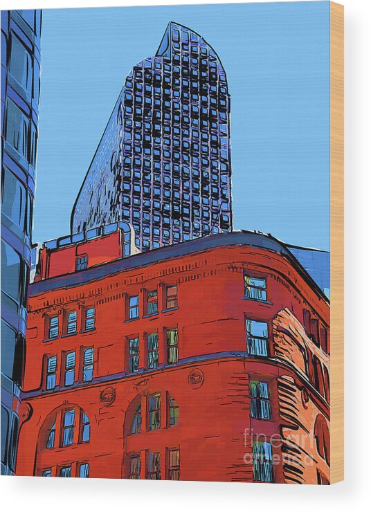 Denver Wood Print featuring the digital art Rising Above The Brownstone by Kirt Tisdale