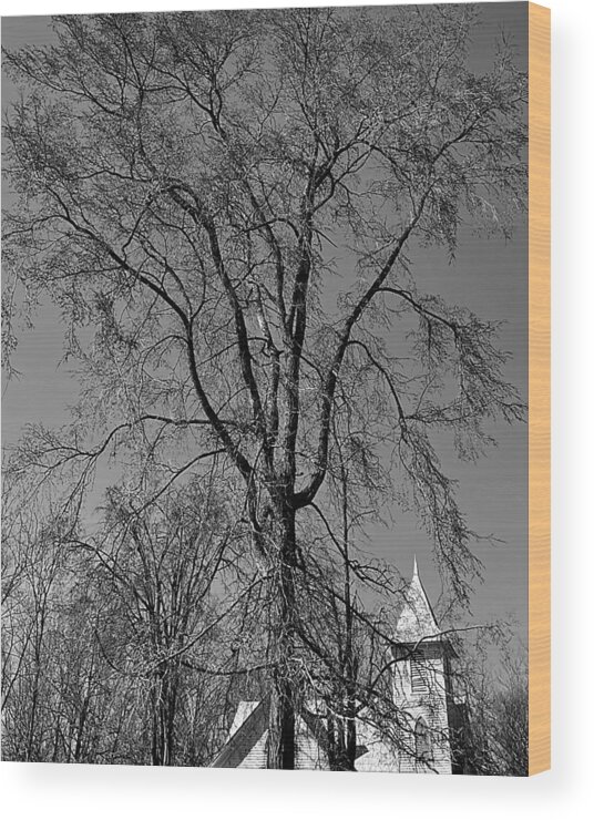 Rockford Wood Print featuring the photograph Rockford by Faith BW by Lee Darnell