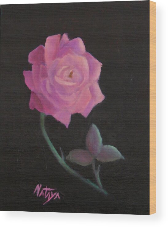 Rose Wood Print featuring the painting Rosado by Nataya Crow