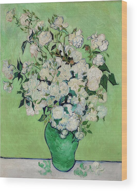Vincent Van Gogh Wood Print featuring the painting Rose by Vincent van Gogh