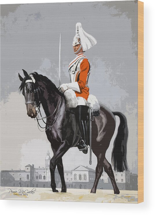 Horse Guards Wood Print featuring the mixed media Royal Life Guard by Pennie McCracken