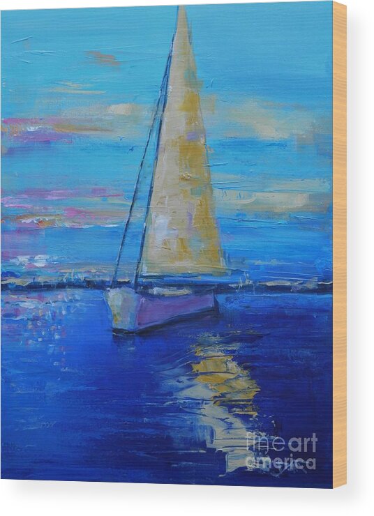 Sail Wood Print featuring the painting Sail Away With Me by Dan Campbell