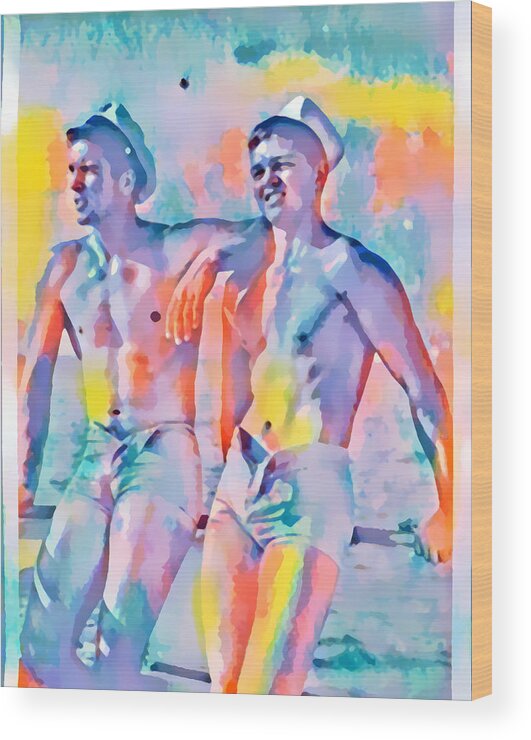 Homoerotic Art Wood Print featuring the painting Sailors by Homoerotic Art