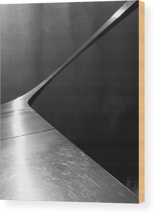 Saint Louis Arch Photo Wood Print featuring the photograph Saint Louis Arch Missouri Abstract Black and White by Bob Pardue