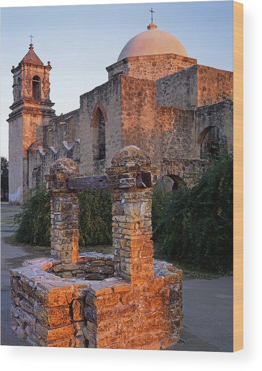 Mission San Jose Wood Print featuring the photograph San Jose Well by Tom Daniel