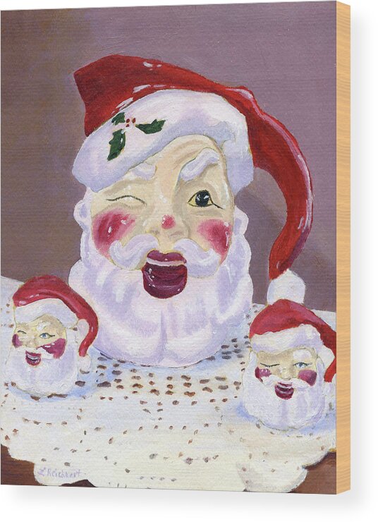 Santa Claus Wood Print featuring the painting Santa Baby by Lynne Reichhart
