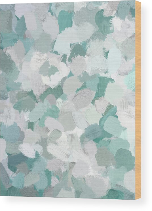 Mint Wood Print featuring the painting Scattered Seaglass I by Rachel Elise