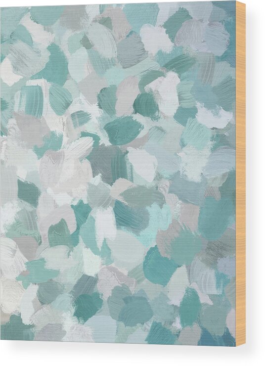 Mint Wood Print featuring the painting Scattered Seaglass II by Rachel Elise