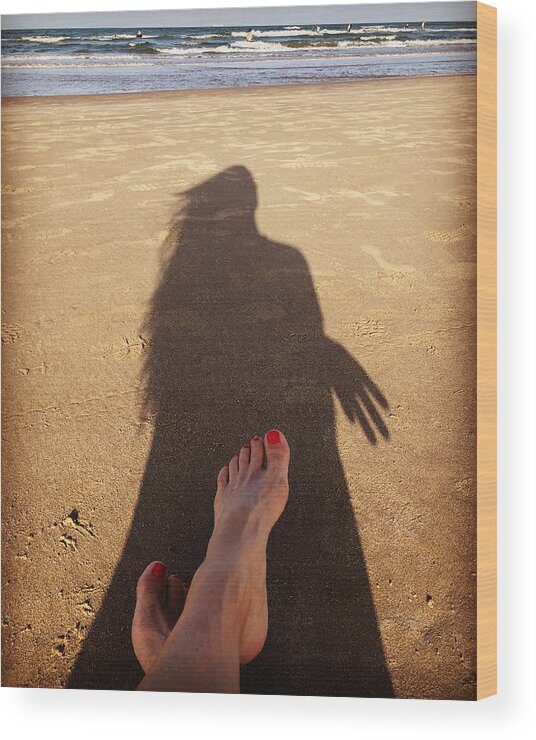 Beach Wood Print featuring the photograph Self-portrait #237 by Tanya White