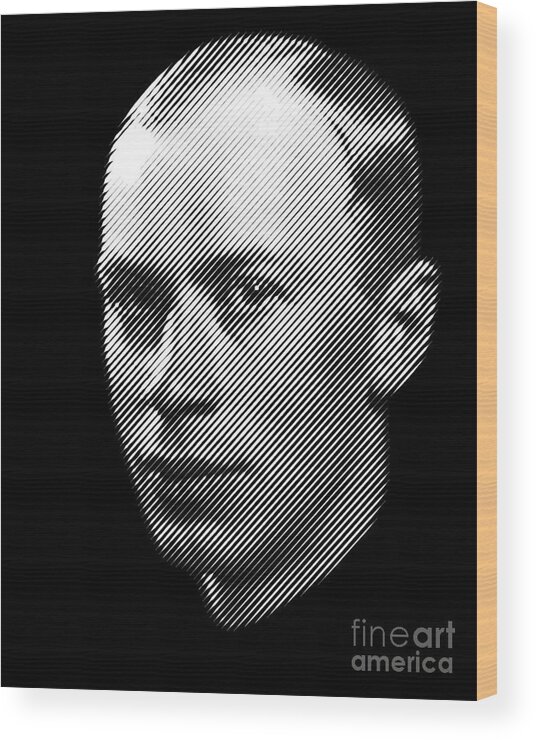 Prokofiev Wood Print featuring the digital art Sergei Prokofiev, composer by Cu Biz