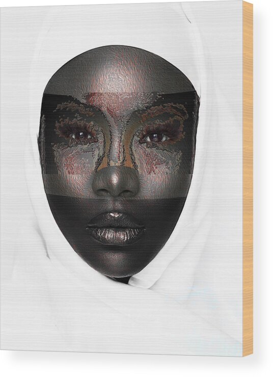 Shades Collection 1 Wood Print featuring the digital art Shades of Me 3 by Aldane Wynter