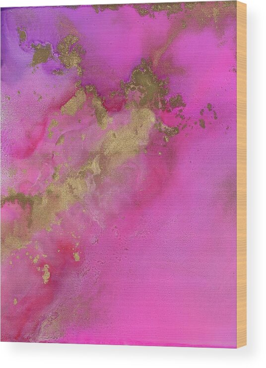 Pink Wood Print featuring the painting Shalamar by Tamara Nelson