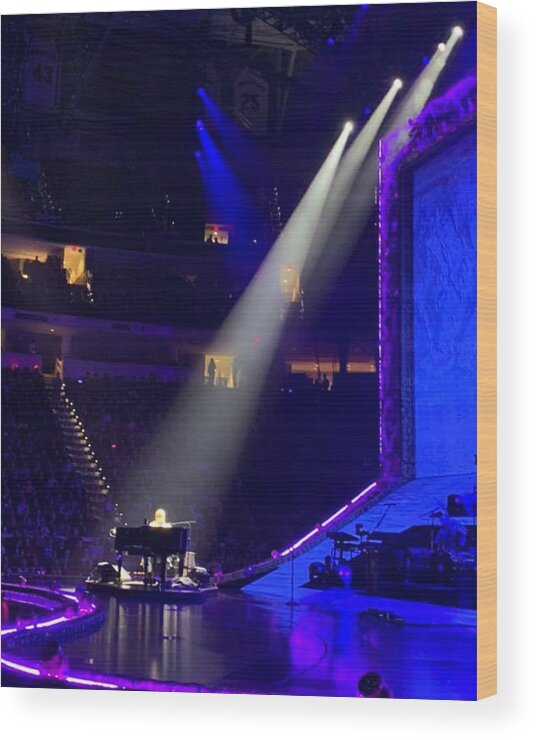 Elton Wood Print featuring the photograph Sir Elton on Piano by Lee Darnell