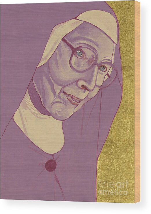 Sister Wendy Beckett Wood Print featuring the painting Sister Wendy Beckett 327 by William Hart McNichols