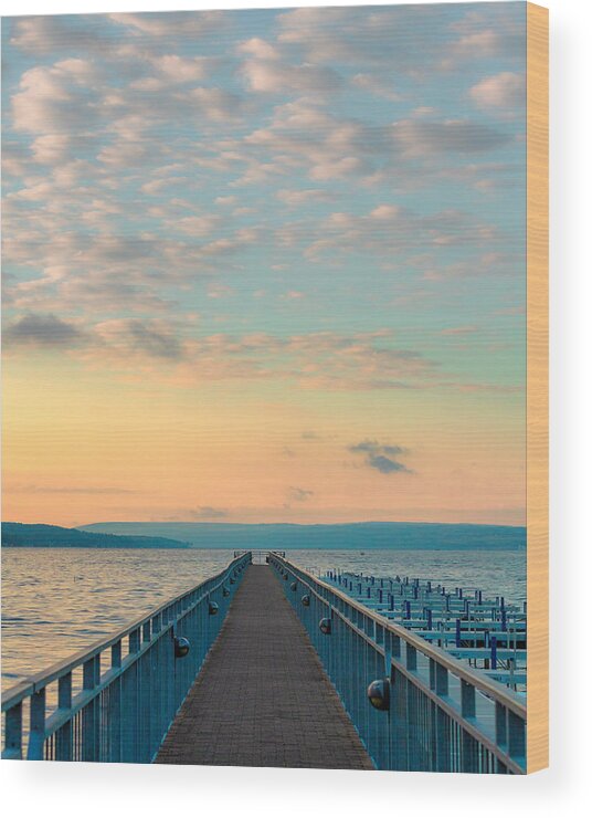 Sunrise Wood Print featuring the photograph Skaneateles Sunrise by Rod Best