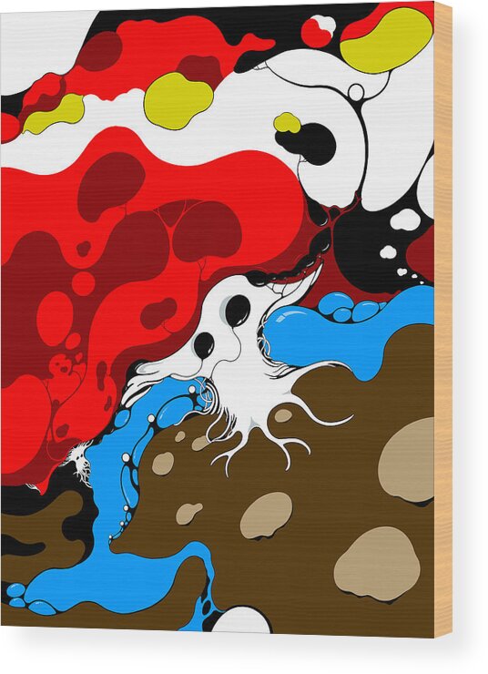 Mushrooms Wood Print featuring the digital art Solace in Wonderland by Craig Tilley