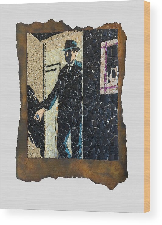 Glass Wood Print featuring the mixed media Someone Enters Silently by Matthew Lazure