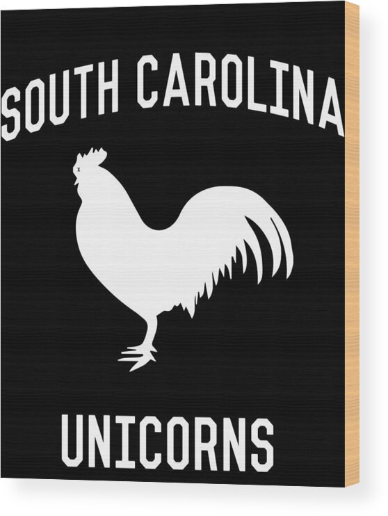 Funny Wood Print featuring the digital art South Carolina Unicorns by Flippin Sweet Gear