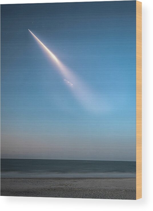 Spacex Wood Print featuring the photograph SpaceX on the way to the ISS by Nick Noble