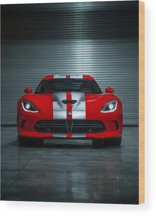 Srt Wood Print featuring the photograph SRT Viper by David Whitaker Visuals