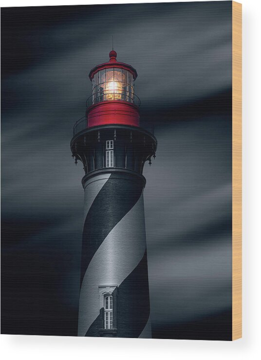 Lighthouse Wood Print featuring the photograph St. Augustine Light #3 by Bryan Williams