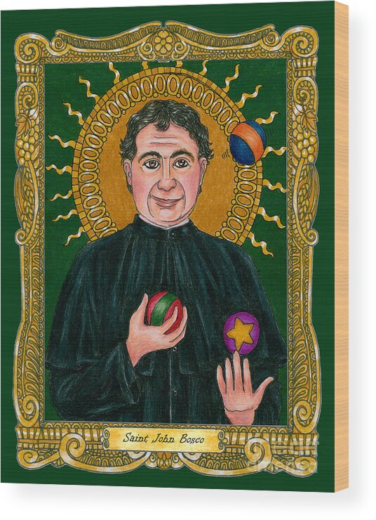 Saint John Bosco Wood Print featuring the painting St. John Bosco - BNJJF by Brenda Nippert