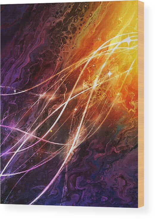 Fluid Wood Print featuring the painting Stellar Path by Art by Gabriele