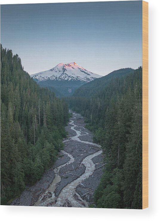 Mount Baker Wood Print featuring the photograph Sunrise Streams by Michael Rauwolf