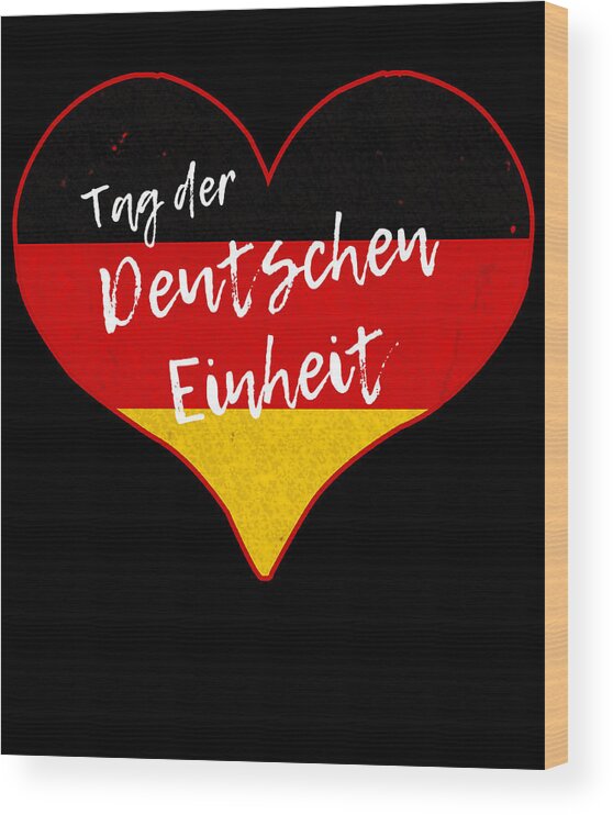 Funny Wood Print featuring the digital art Tag der Deutschen Einheit by Flippin Sweet Gear