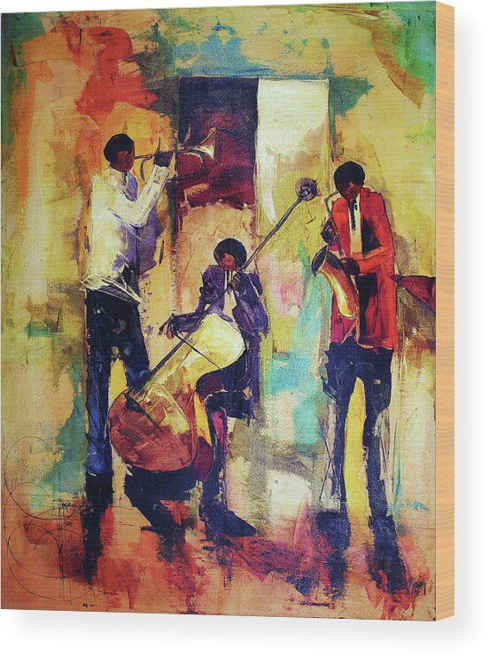 Nni Wood Print featuring the painting Take It Away by Ndabuko Ntuli